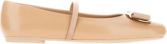 Ferragamo Beige Slip On Ballet Flats