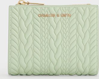 Charles & Keith Apolline Textured Top-Zip Wallet