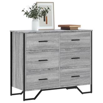 Berkfield Home Chest of Drawers Grey Sonoma 91x35.5x74.5 cm Engineered wood