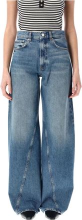 Anine Bing Blauwe Wide Leg Denim Jeans - Dames - Loose Fit Jeans - Blauw - W27 - Denim - Jeans
