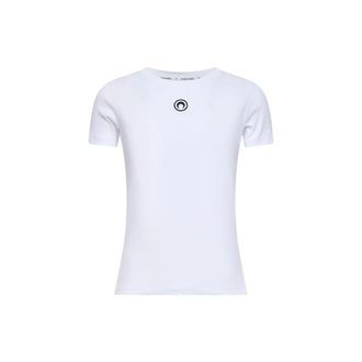 Marine Serre T-Shirts, female, White, Size: XS Moon Logo Jersey Baby Fit T-Shirt