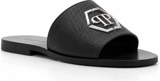 Philipp Plein Platte Sandalen Hexagon