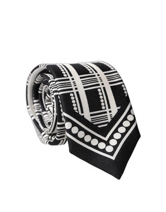 Dolce & Gabbana Silk Abstract Jacquard Necktie - Black