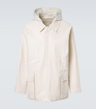 Christophe Lemaire Hooded coated linen-blend raincoat
