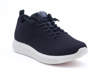 Woolloomooloo Womens Cheviot Sneaker In Black Merino Wool