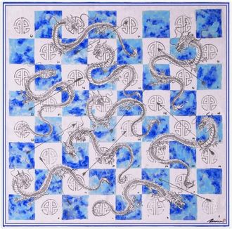 Shanghai Tang Foulard Dragon Arrow - Blu