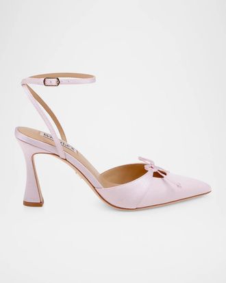 Badgley Mischka 80mm Yara II Satin Ankle-Strap Pumps