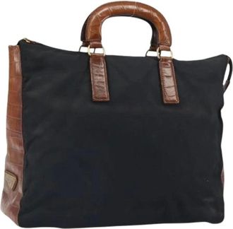 Prada Pre-owned Tote Bags, female, Black, Size: ONE SIZE Pre-owned Nylon Tote Bag