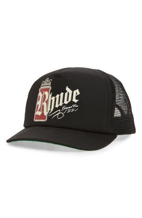 Rhude Fumar 91 Trucker Hat in Black /White /Red at Nordstrom