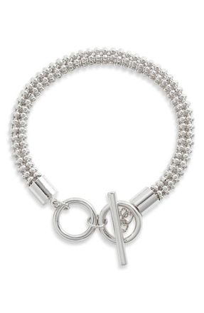 Open Edit Ball Chain Toggle Bracelet in Silver at Nordstrom