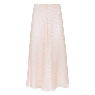 Fendi Roze Zijde Jacquard Rok - Dames - Midirokken - Roze - S - Rokken