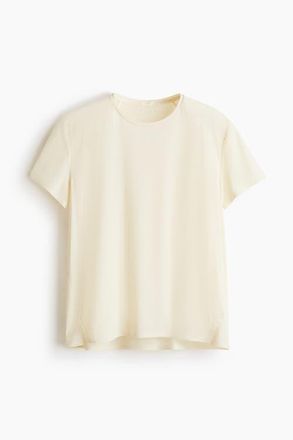 H&M Regular Fit Running T-shirt With Drymove in Butter Yellow at Nordstrom, Size Xx-Large