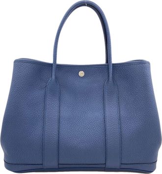Herm&egrave;s Garden Blue Agate Country Leather Tote Bag (Pre-Owned)