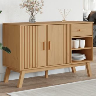 vidaXL Aparador Olden Madera Maciza De Pino Marr&oacute;n 114x43x73,5 Cm Vidaxl