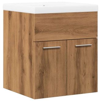 Berkfield Home 2 Piece Bathroom Furniture Set Artisan Oak Engineered Wood in Brown