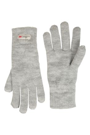 Mountain Warehouse Thinsulate Womens Knitted Gloves - Warm Glove, Double Lined - For Light Grey