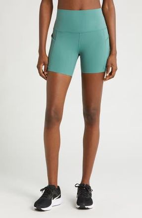Nike Universa High Waist Bike Shorts in Bicoastal/Black at Nordstrom Rack, Size X-Small