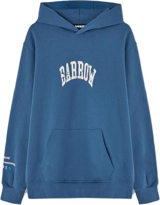 Barrow Blauwe Hoodie met Logo Print - Heren - Hoodies - Blauw - L - Katoen - Hoodies & sweatvesten