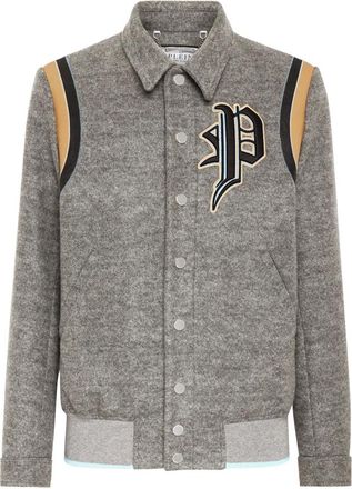 Philipp Plein Heren, Jassen, Grijs, Maat: L Wol