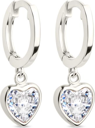 Sterling Forever Sterling Silver Lizzy CZ Heart Drop Earrings