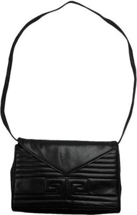 Givenchy Pre-owned Emblem Schoudertas - Dames - Vintage Schoudertas - Zwart - ONE Size - Leer - Vintage