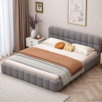 OEM Cama Doble 160x200cm - Dise&ntilde;o Moderno - Cabezal Extragrande - Tela Antimanchas - Acabados Premium