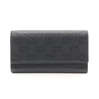 Gucci Black Leather Long Wallet (Bi-Fold) (Pre-Owned)