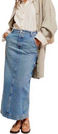 Free People Womens Francisco Denim Maxi Skirt In Head Over Heels