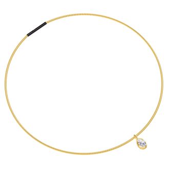 Diamond2Deal 18k Vermeil Plated Silver 1.30 Ct Pear Cut Lab Grown Diamond Pendant Necklace 18