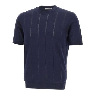 KANGRA Round-neck Knitwear, male, Blue, Size: 2XL Round-neck Knitwear