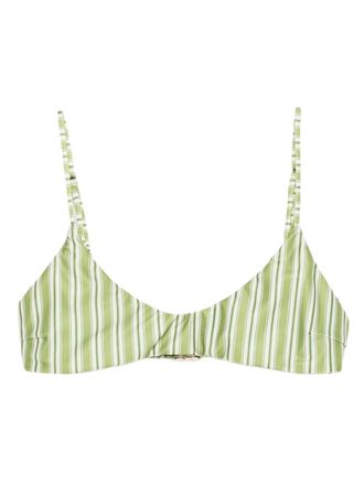 Faithfull The Brand Harper striped bikini top - Green