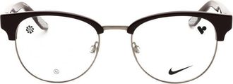 Nike NIKE8402 Browline Full Rim Eyeglasses - Silver