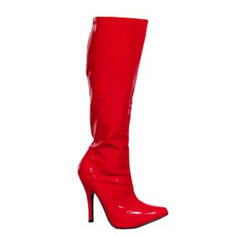 Generic Womens Sexy Knee High Kinky Fetish Stiletto Heel Full Side Zip Boots Size UK 4-12 (Red Patent, uk_footwear_size_system, adult, women, numeric, medium,