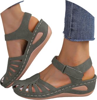 Generic Closed Toe Sandals for Women,Wide Fit Sandals for Women,Platform Fisherman Sandal,Hollow Out Breathable Sports Sandal,Summer Outdoor Beach Shoes for H