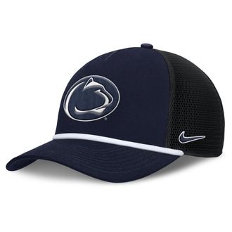 Nike Penn State Primetime Rise Nike Mens College Trucker Adjustable Hat in Blue | NC9741SPSN-SFF