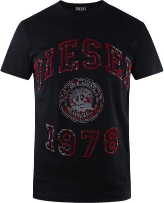 Diesel Unisex T-Shirt voor Volwassenen (Zwart)