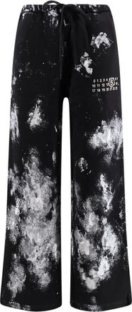 Maison Margiela Cotton Jogging Broek Met Numerieke Signature Embroidery - Dames - Sweatpants - Zwart - XS - Katoen - Broeken