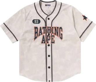A Bathing Ape Camo Multi Logo Baseball Shirt White 1M30132310-IVORY