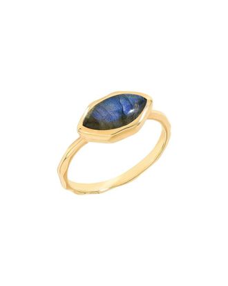 Tiramisu 14K Over Silver 2.38 Ct. Tw. Labradorite Solitaire Ring