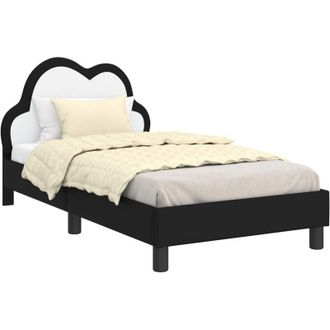 vidaXL Childrens Bed Frame with Headboard Black 80 x 160 cm PU vidaXL