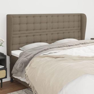 vidaXL Cabecero Con Orejas De Tela Gris Taupe 203x23x118/128 Cm Vidaxl