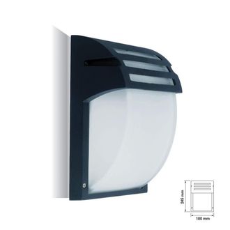 Trade Shop Trade Shop Traesio - Trade Shop - Portalampada Esterno Alluminio Vetro Nero Vt7076 E27 Ip44 Illuminazione