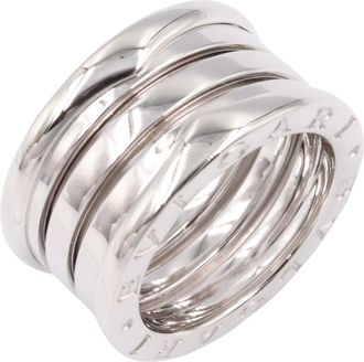 Bulgari Silver White Gold (18K) Band Ring (Pre-Owned)