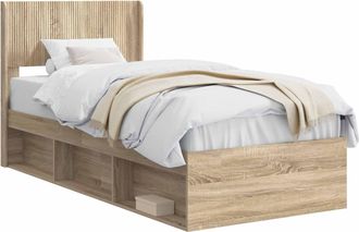 vidaXL Estructura De Cama Con Almacenamiento Y Cabecero Roble Sonoma Vidaxl