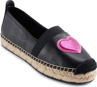 Karl Lagerfeld Manika Heart Appliqué Espadrille in Black at Nordstrom, Size 7.5