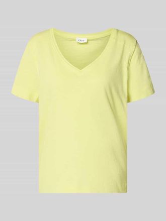 s.Oliver Red Label Relaxed Fit T-Shirt aus reiner Baumwolle in GELB, Gr&ouml;&szlig;e 34