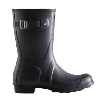 Hunter Womens Original Short Rubber Waterproof Welly Rain Boots In Navy Blue