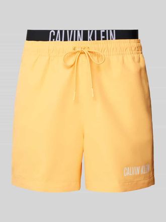 Calvin Klein Underwear Badehose mit elastischem Label-Bund in Orange, Gr&ouml;&szlig;e S