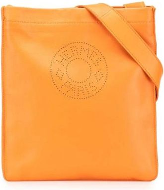 Herm&egrave;s Pre-owned Cross Body Bags, female, Orange, Size: ONE SIZE Pre-owned Leather Crossbody Bag