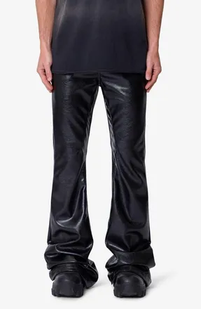 mnml Super Stacked Faux Leather Pants in Black at Nordstrom, Size 36